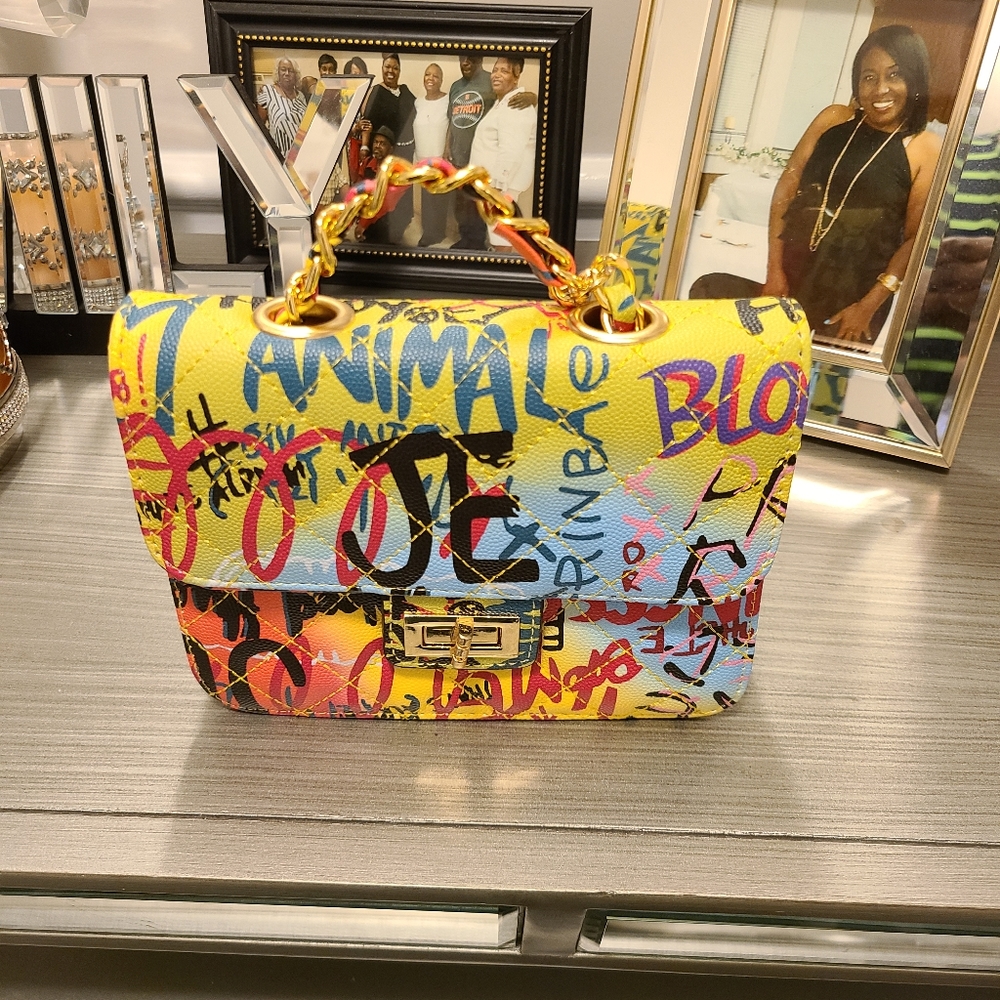 Mini Graffiti Crossbody Handbag w/ Strap